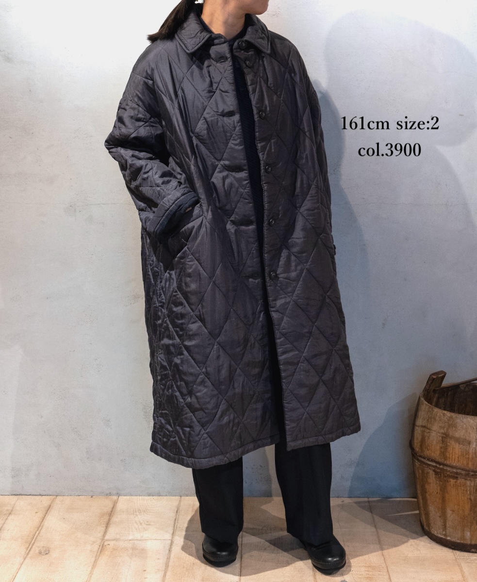 NMDS24511(コート) PADDED SILK PLAIN REGULAR COLLAR OVERCOAT