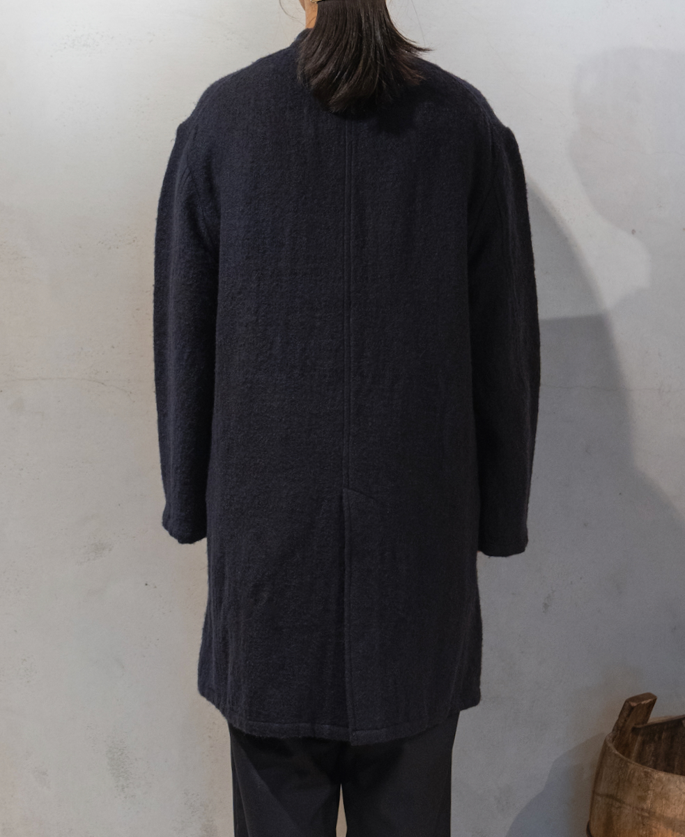 NMDS24552(コート) WOOL/COTTON STAND COLLAR FLY FRONT COAT