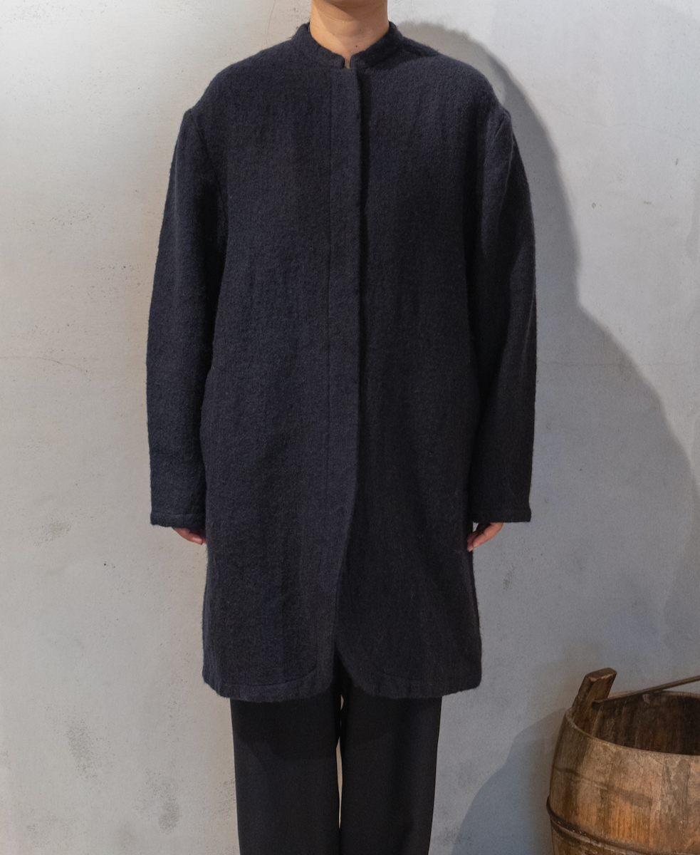 NMDS24552(コート) WOOL/COTTON STAND COLLAR FLY FRONT COAT