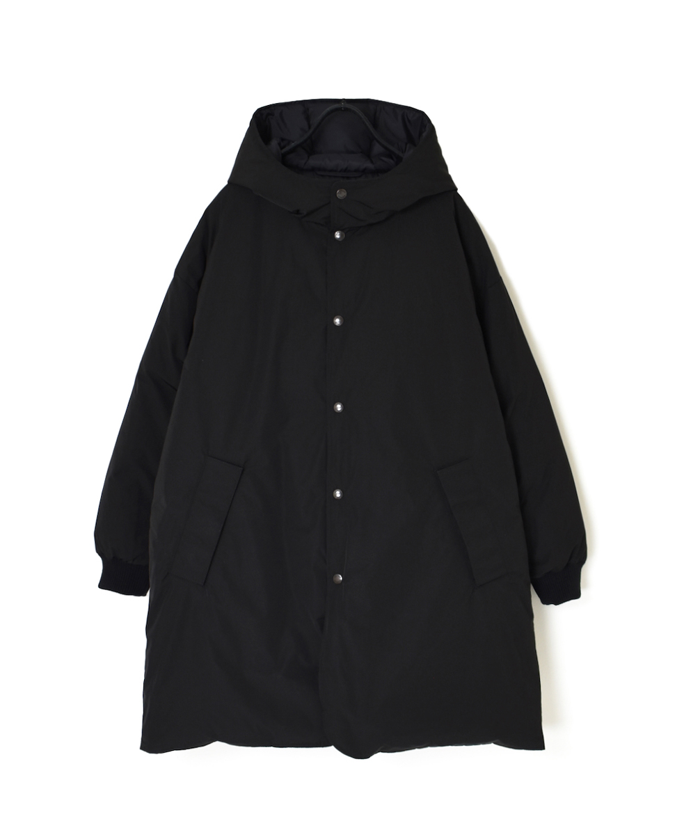 NAM2463 (コート) POLY/COTTON REVERSIBLE DOWN SNAP FRONT HOODED MIDI COAT