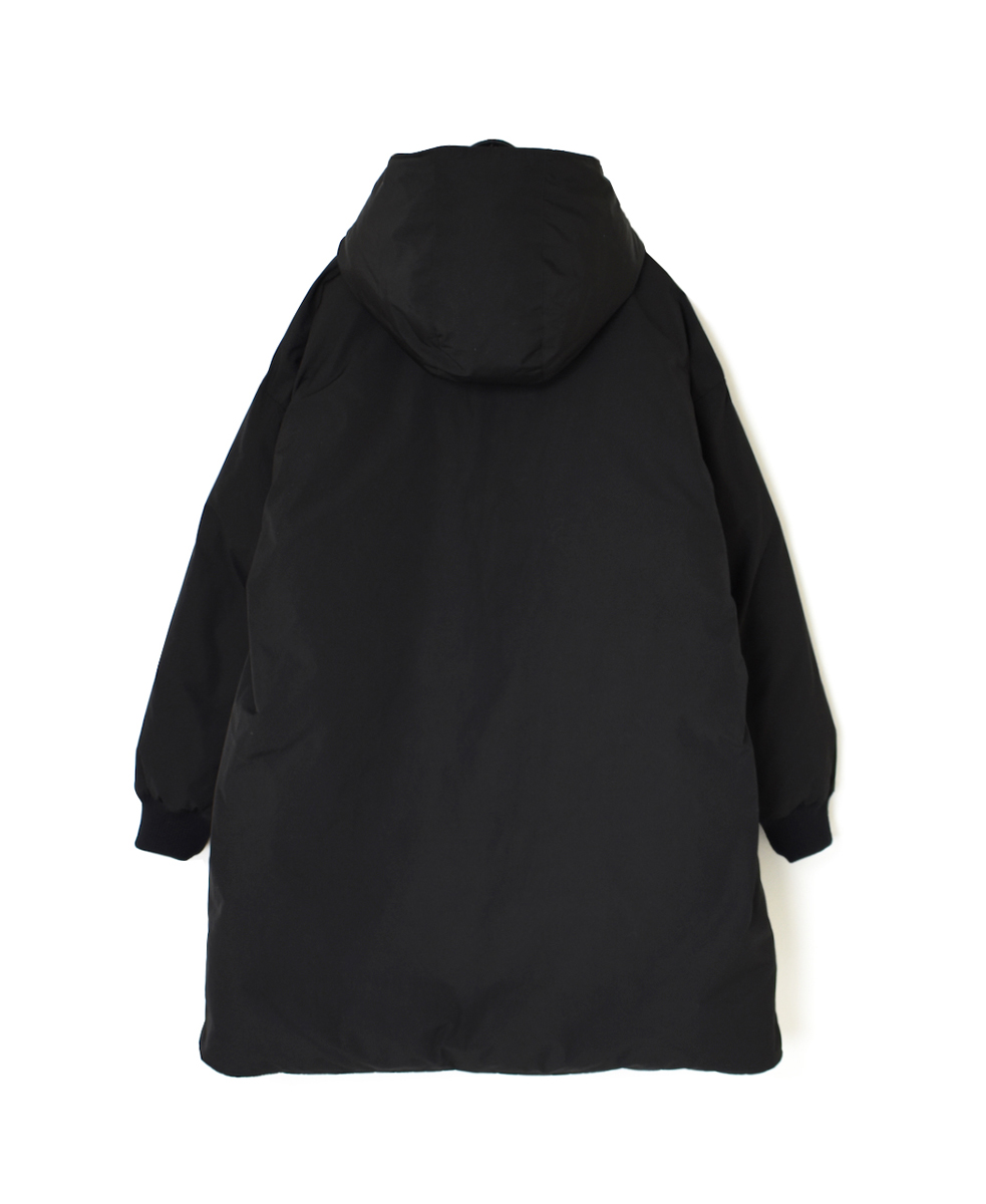 NAM2463 (コート) POLY/COTTON REVERSIBLE DOWN SNAP FRONT HOODED MIDI COAT