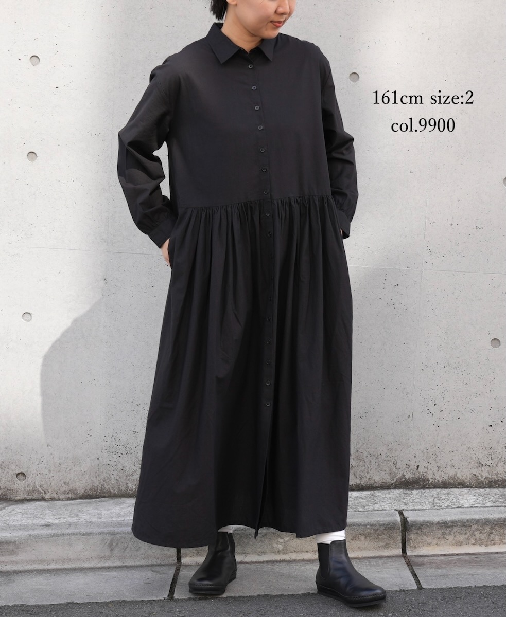 NSL24524(ワンピース) 40s POPLIN PLAIN REGULAR COLLAR DRESS