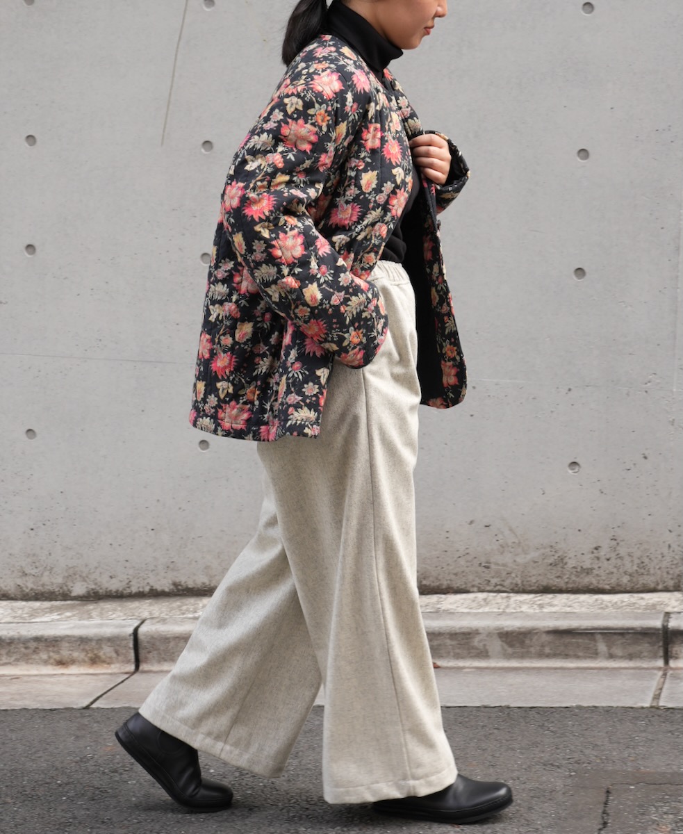 INSL24731(ジャケット) 60s CAMBRIC FLOWER PRINT NO COLLAR JACKET