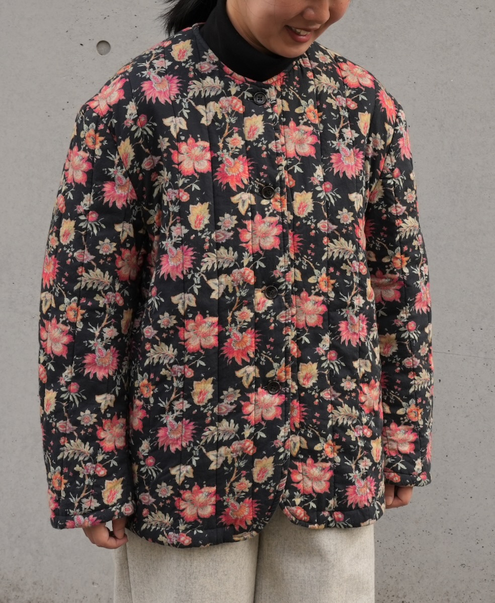 INSL24731(ジャケット) 60s CAMBRIC FLOWER PRINT NO COLLAR JACKET