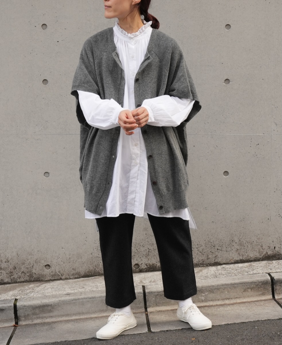 GNSL24513(ニット) 7GG 1PLY WOOL/POLYESTER 2WAY FRENCH/SL CREW-NECK PULLOVER