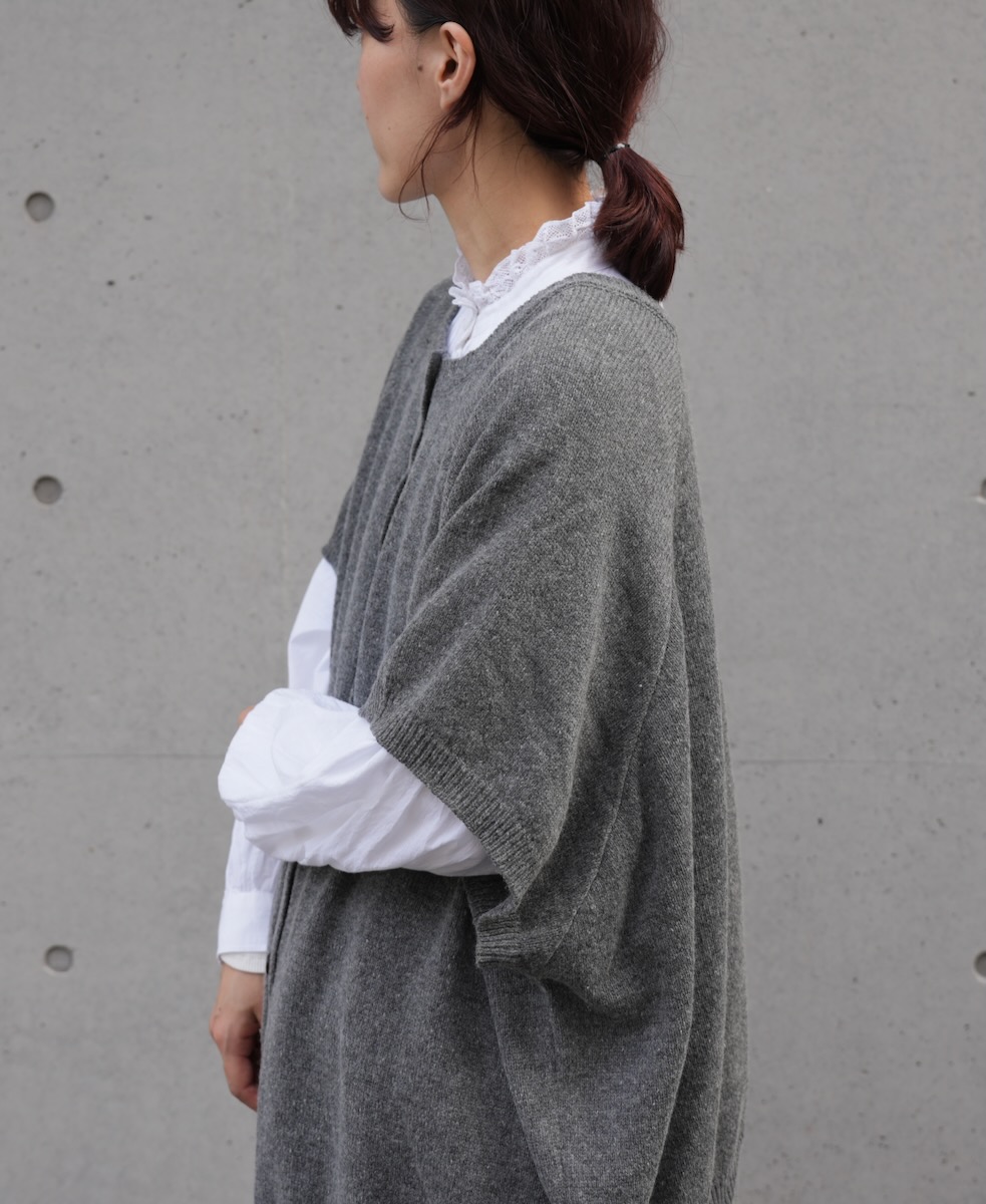 GNSL24513(ニット) 7GG 1PLY WOOL/POLYESTER 2WAY FRENCH/SL CREW-NECK PULLOVER