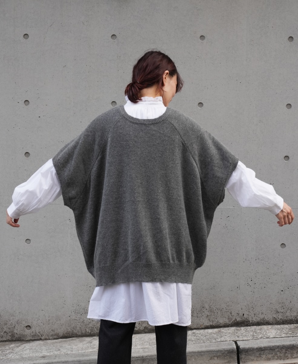 GNSL24513(ニット) 7GG 1PLY WOOL/POLYESTER 2WAY FRENCH/SL CREW-NECK PULLOVER