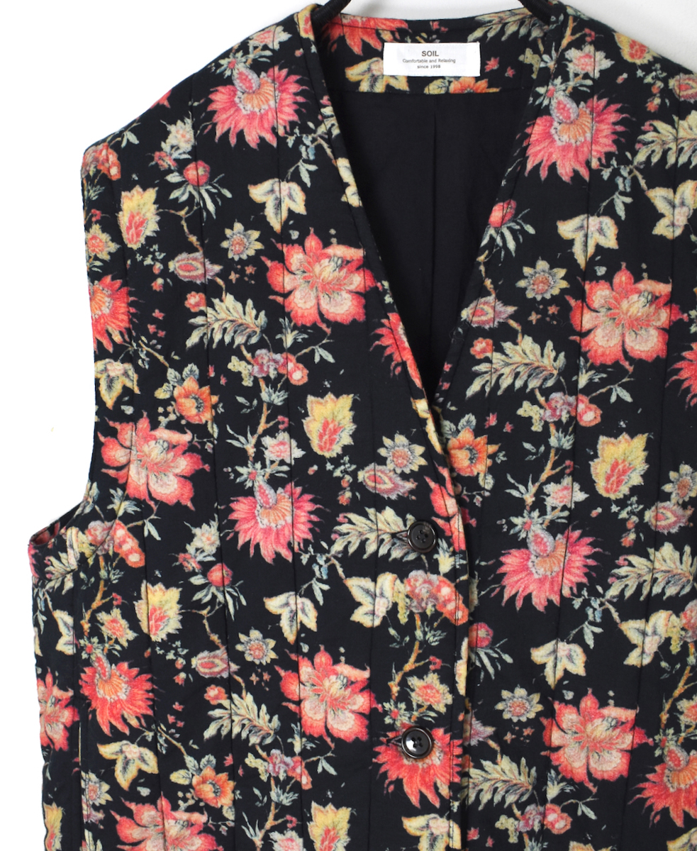 INSL24732(ジャケット) 60s CAMBRIC FLOWER PRINT V-NECK VEST