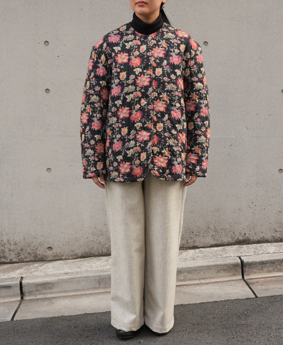 INSL24731(ジャケット) 60s CAMBRIC FLOWER PRINT NO COLLAR JACKET