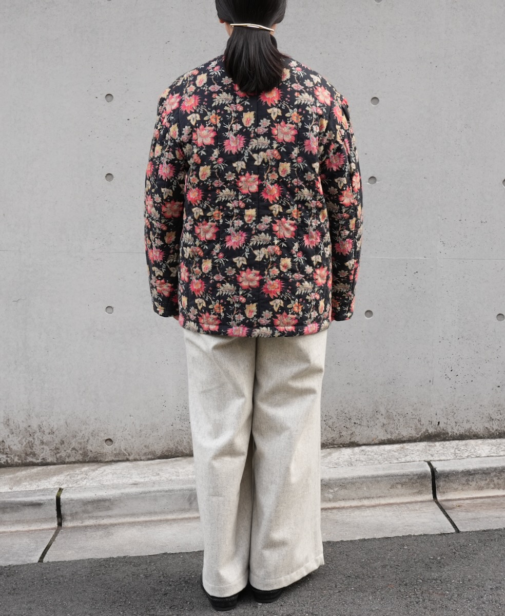 INSL24731(ジャケット) 60s CAMBRIC FLOWER PRINT NO COLLAR JACKET