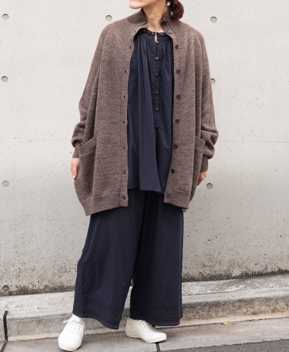 NSL24561(スモック) 60s CAMBRIC PLAIN WITH LACE NECK LACE GATHERED SMOCK