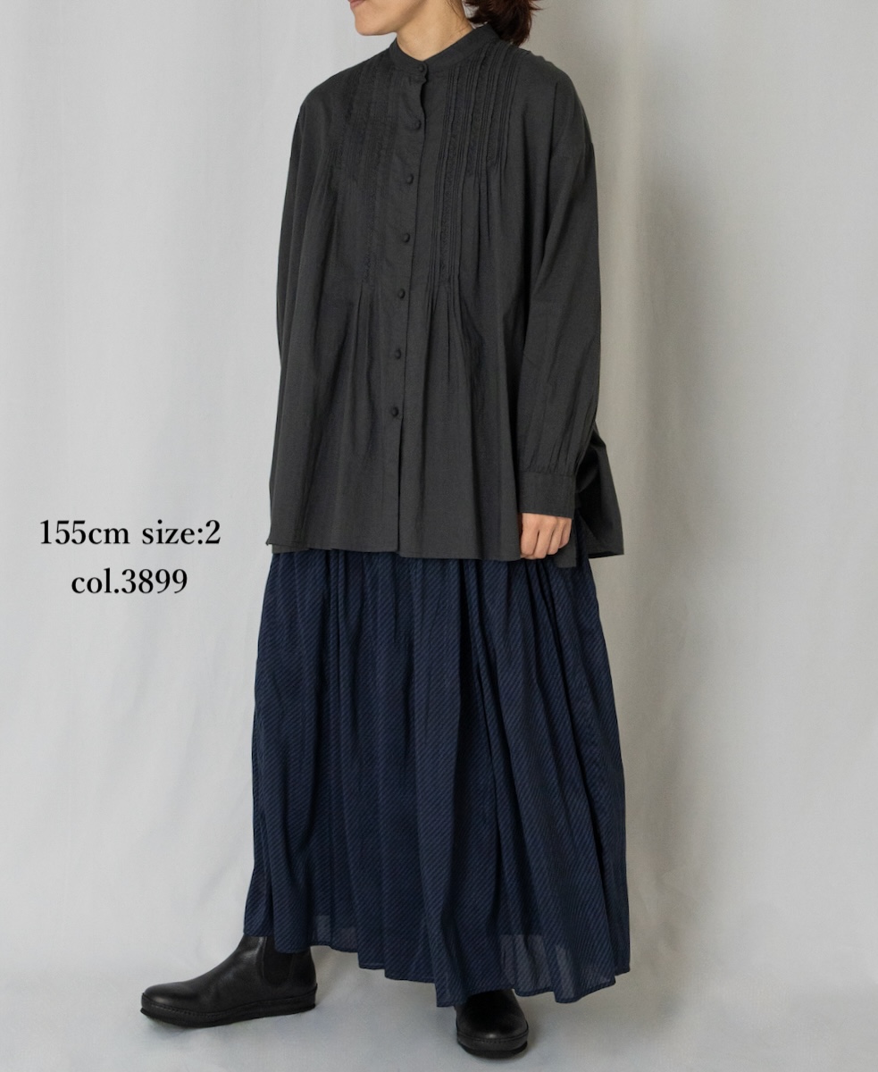 NMDS22564BS(スカート) HANDWOVEN COTTON SILK BIAS STRIPE PRINT RAJASTHAN TUCK GATHERED SKIRT WITH LINING