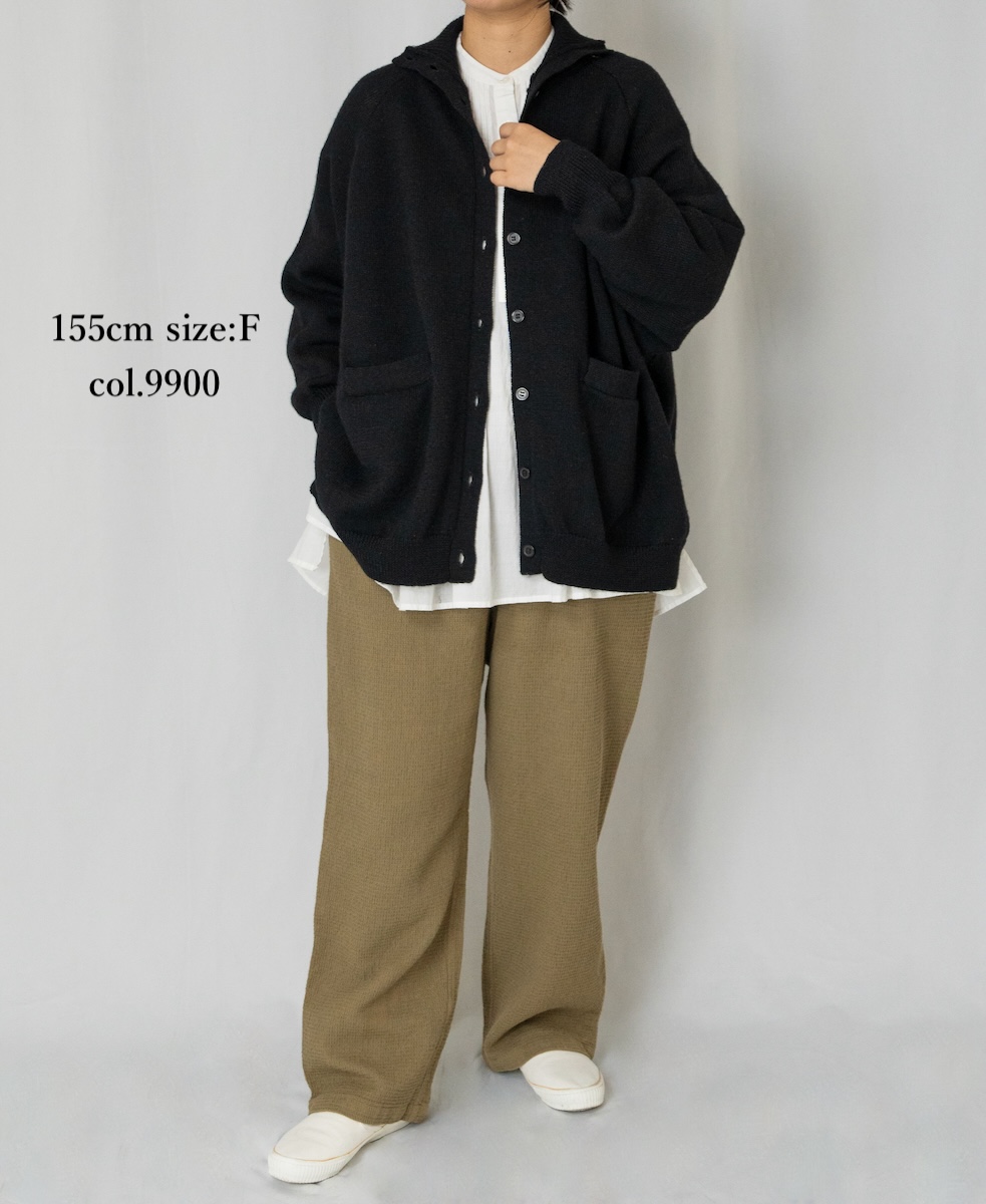 GNSL23801 (カーディガン) 7GG 2PLY PLAIN STITCH COTSWOLDS TURTLE NECK BUTTON CARDIGAN