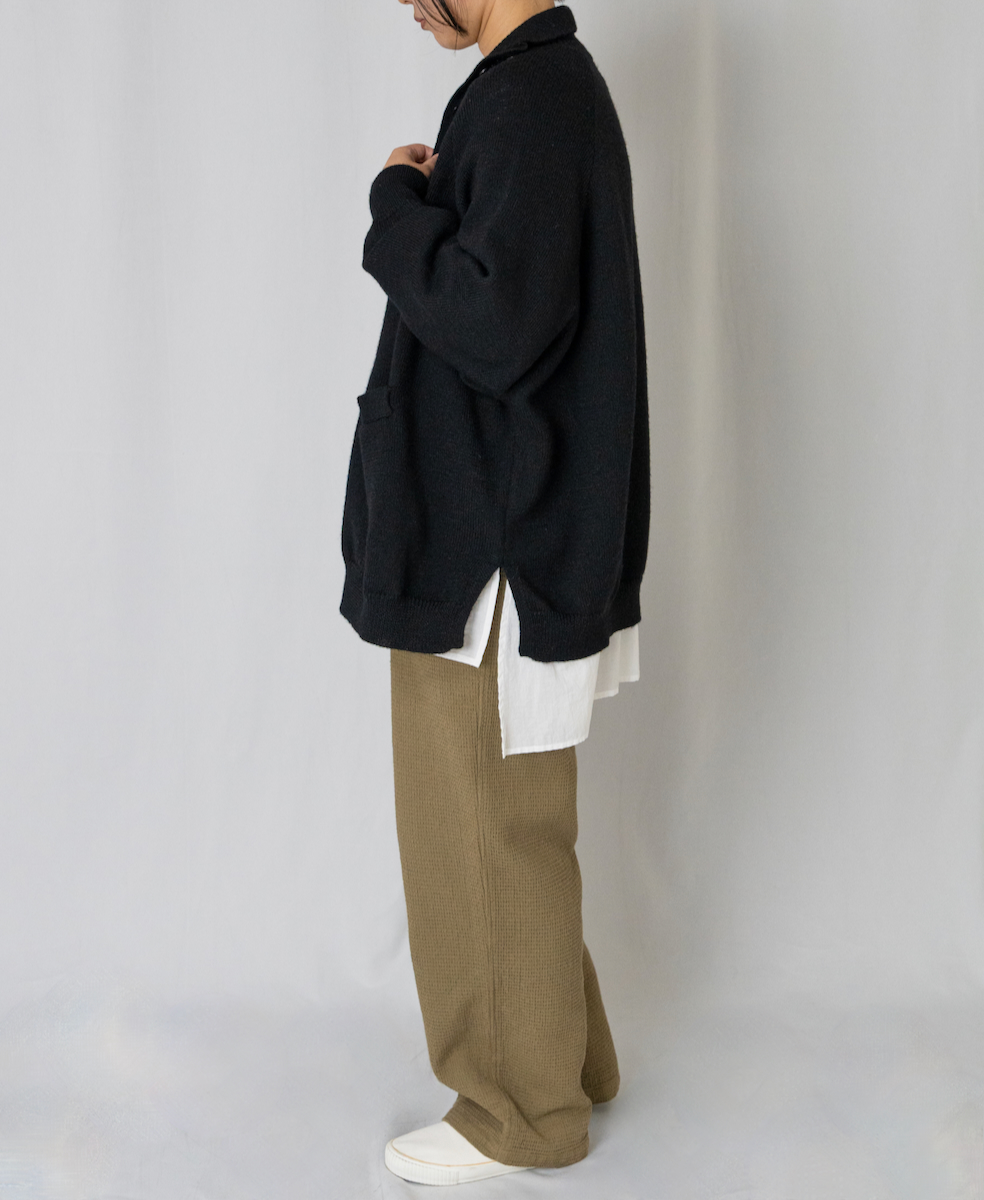 GNSL23801 (カーディガン) 7GG 2PLY PLAIN STITCH COTSWOLDS TURTLE NECK BUTTON CARDIGAN