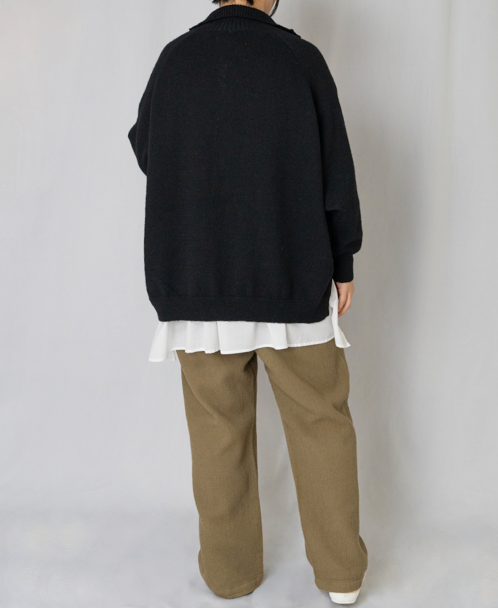 GNSL23801 (カーディガン) 7GG 2PLY PLAIN STITCH COTSWOLDS TURTLE NECK BUTTON CARDIGAN