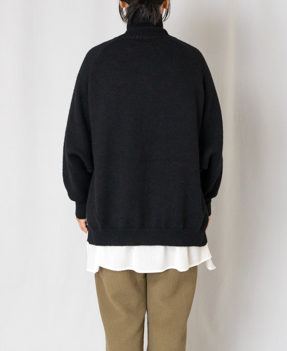 GNSL23801 (カーディガン) 7GG 2PLY PLAIN STITCH COTSWOLDS TURTLE NECK BUTTON CARDIGAN