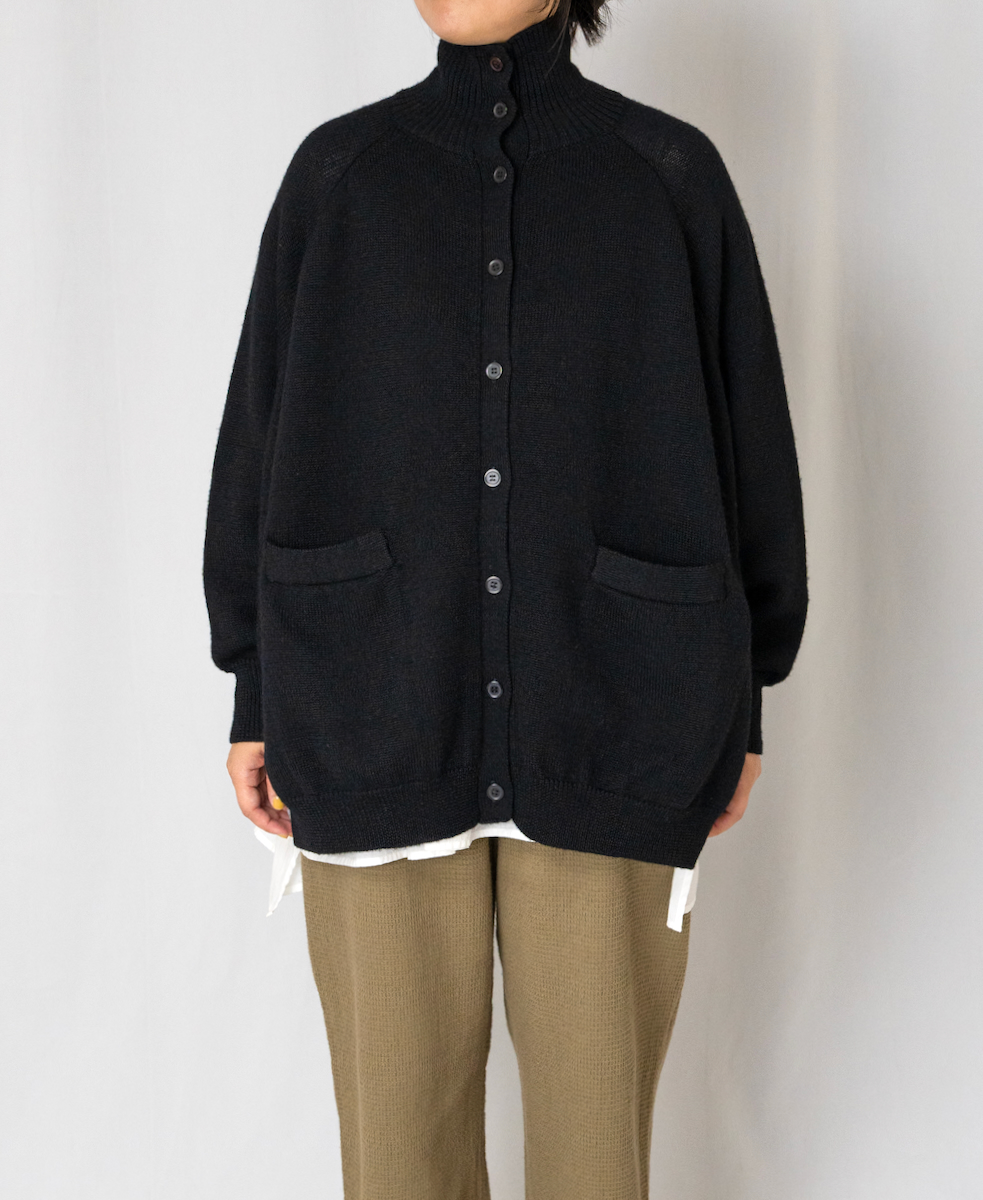 GNSL23801 (カーディガン) 7GG 2PLY PLAIN STITCH COTSWOLDS TURTLE NECK BUTTON CARDIGAN