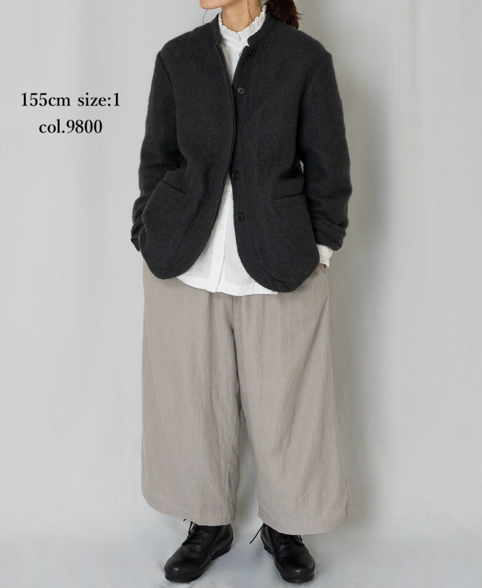 NMDS24551(ジャケット) WOOL/COTTON STAND COLLAR FLY FRONT JACKET