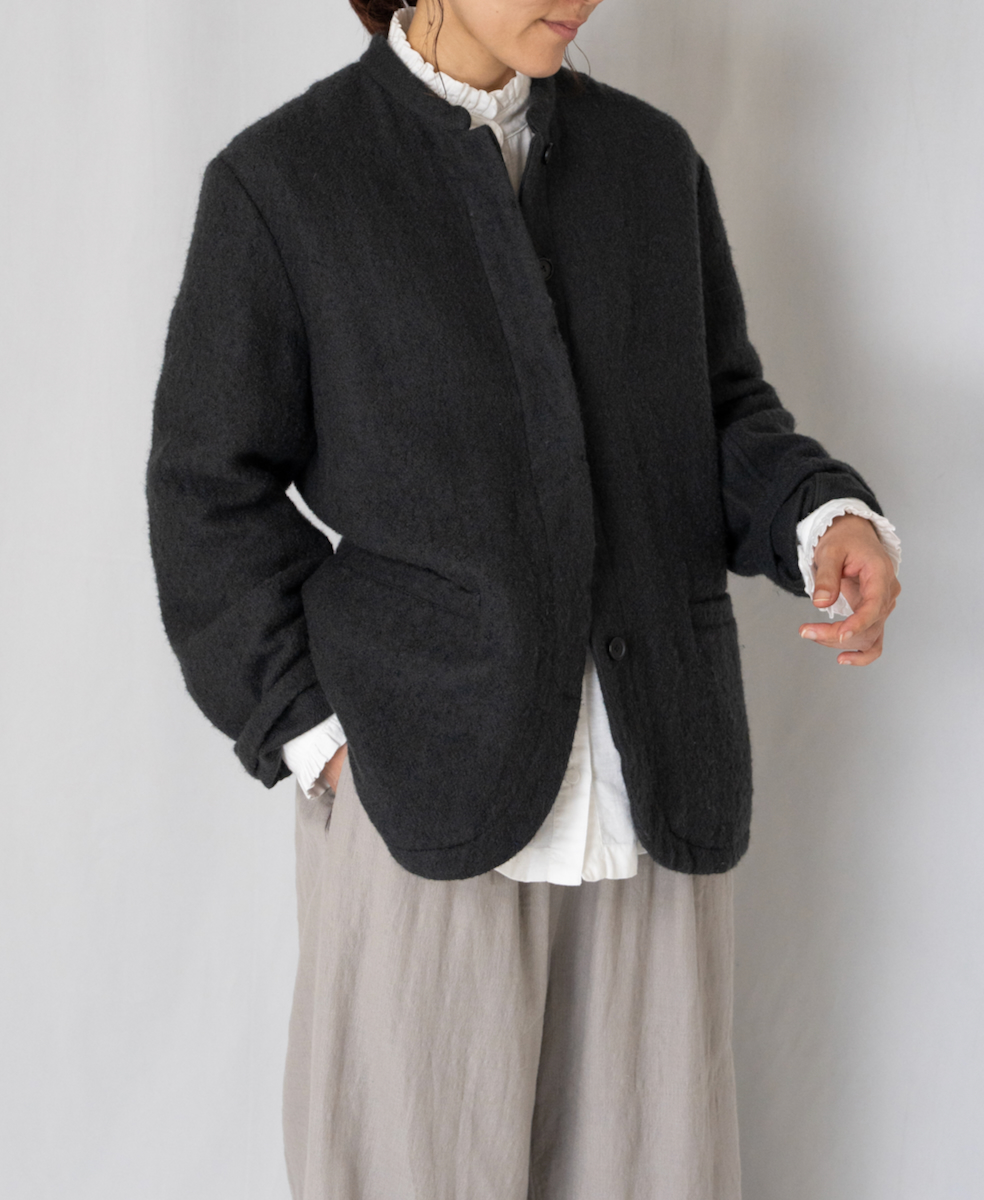 NMDS24551(ジャケット) WOOL/COTTON STAND COLLAR FLY FRONT JACKET