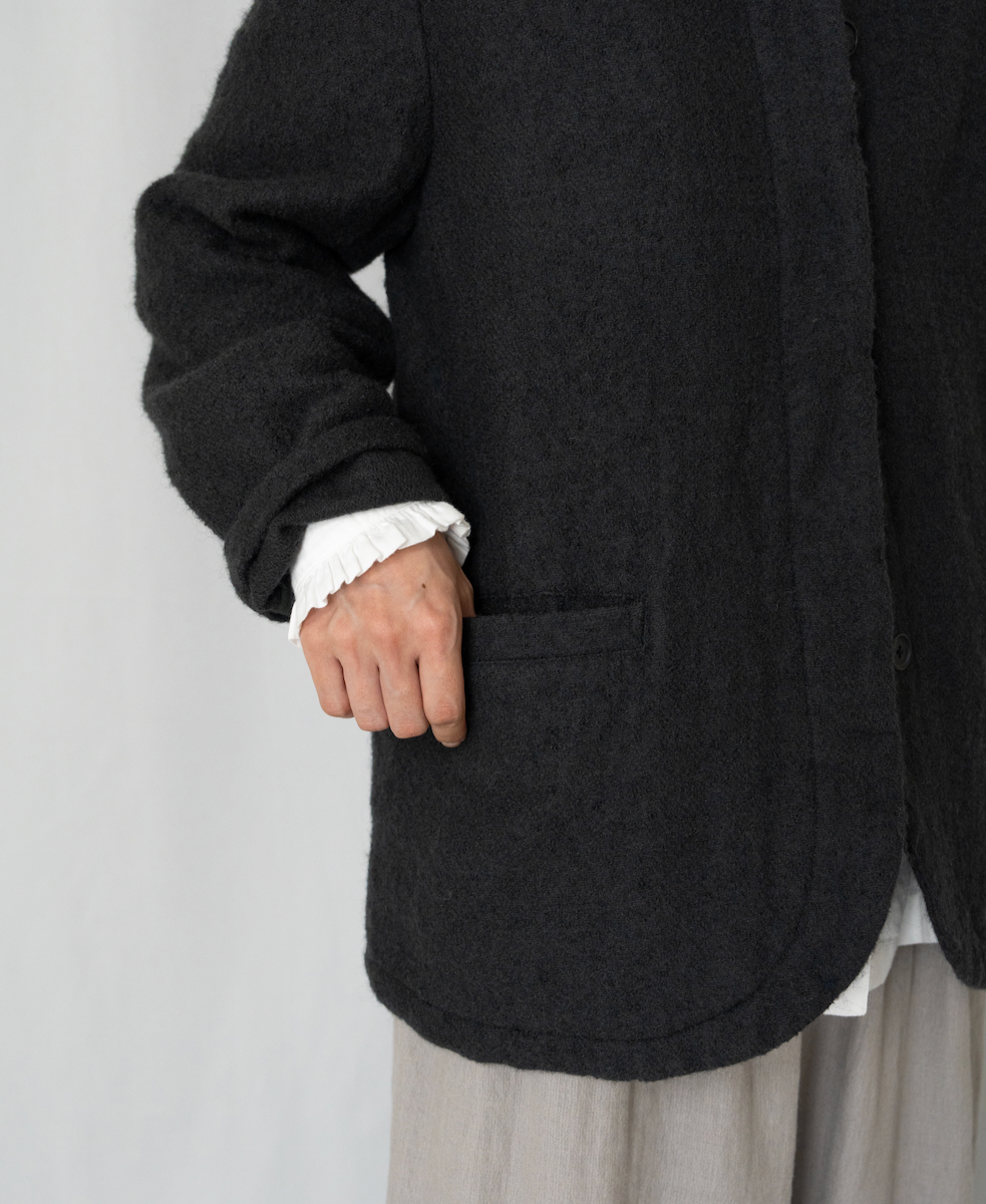 NMDS24551(ジャケット) WOOL/COTTON STAND COLLAR FLY FRONT JACKET