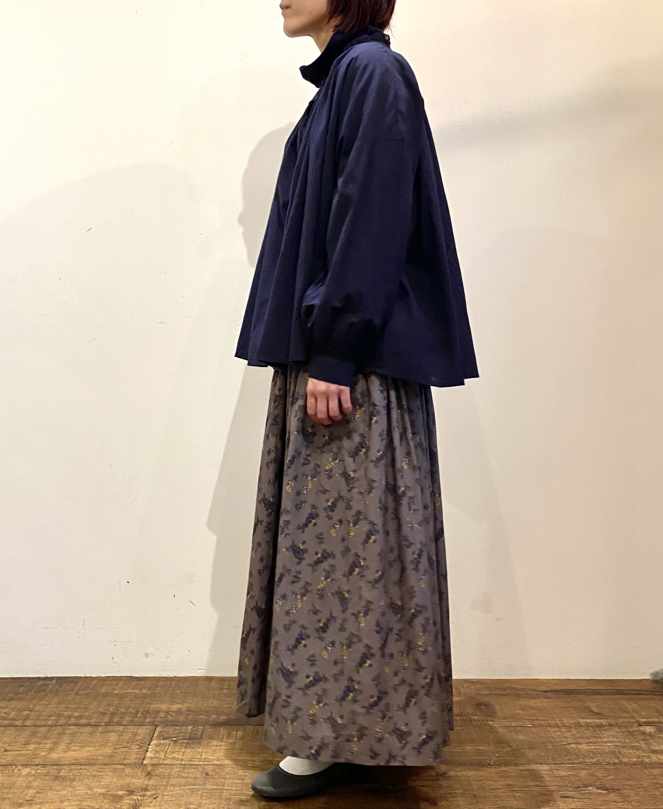 NSL24561(スモック) 60s CAMBRIC PLAIN WITH LACE NECK LACE GATHERED SMOCK