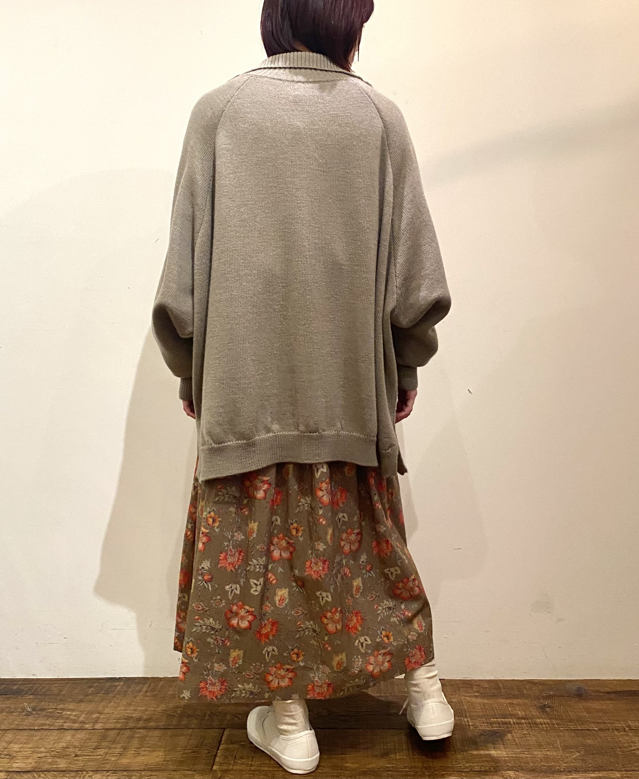 GNSL22703 (カーディガン) 7GG 2PLY PLAIN STITCH COTSWOLDS TURTLE NECK BUTTON LONG CARDIGAN