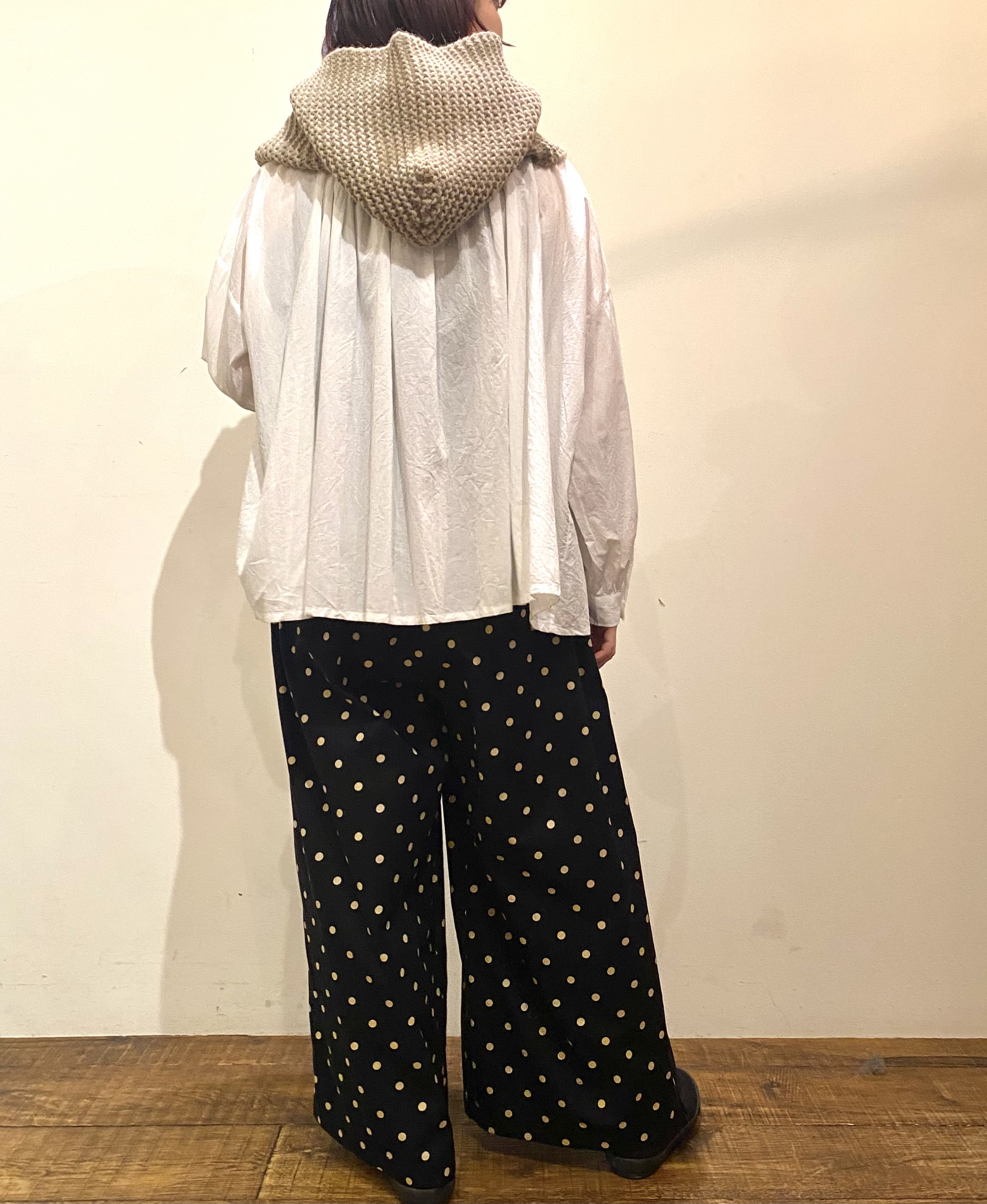 NSL24561(スモック) 60s CAMBRIC PLAIN WITH LACE NECK LACE GATHERED SMOCK