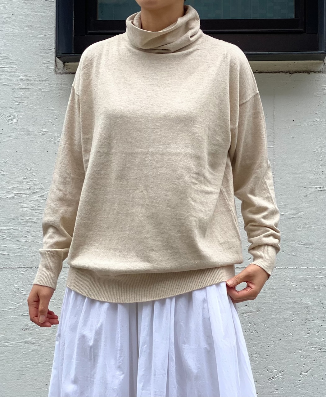 GNSL24541(ニット) 14GG 2PLY COTTON WOOL CASHMERE TURTLE NECK PULLOVER