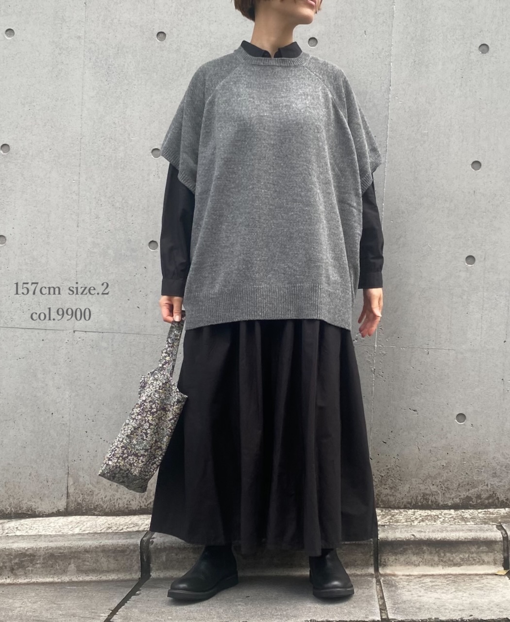 GNSL24513(ニット) 7GG 1PLY WOOL/POLYESTER 2WAY FRENCH/SL CREW-NECK PULLOVER