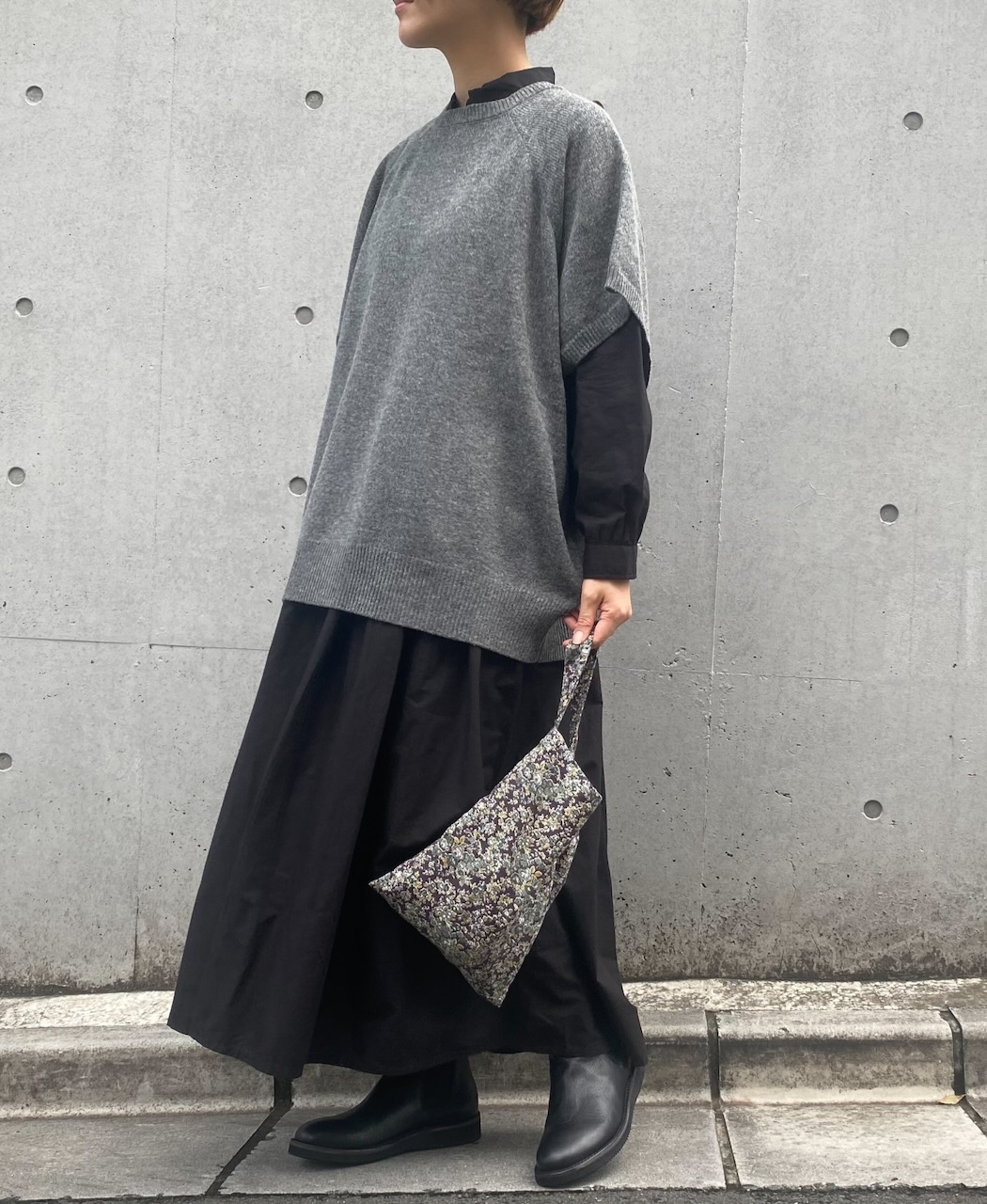 GNSL24513(ニット) 7GG 1PLY WOOL/POLYESTER 2WAY FRENCH/SL CREW-NECK PULLOVER