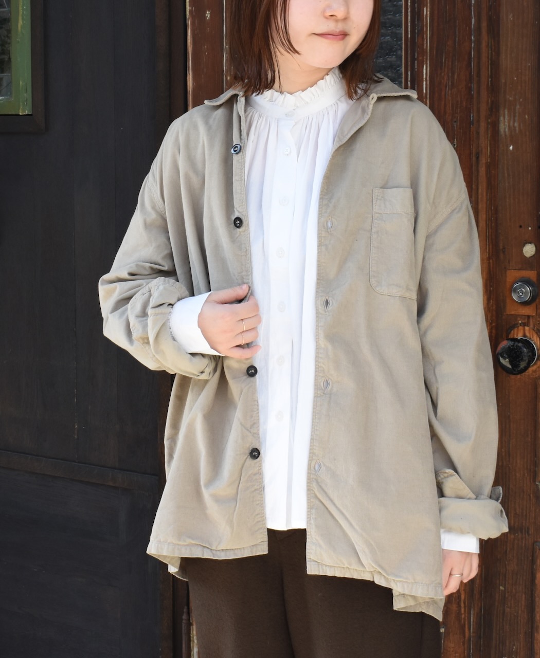 NSL24551(シャツ) 60s CAMBRIC PLAIN FRILL COLLAR SHIRT