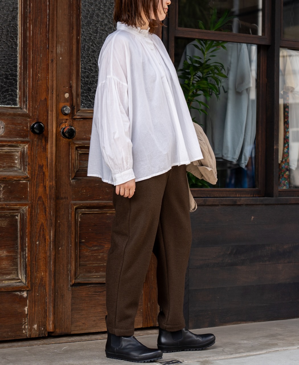 NSL24551(シャツ) 60s CAMBRIC PLAIN FRILL COLLAR SHIRT