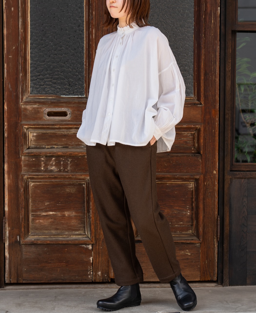 NSL24551(シャツ) 60s CAMBRIC PLAIN FRILL COLLAR SHIRT