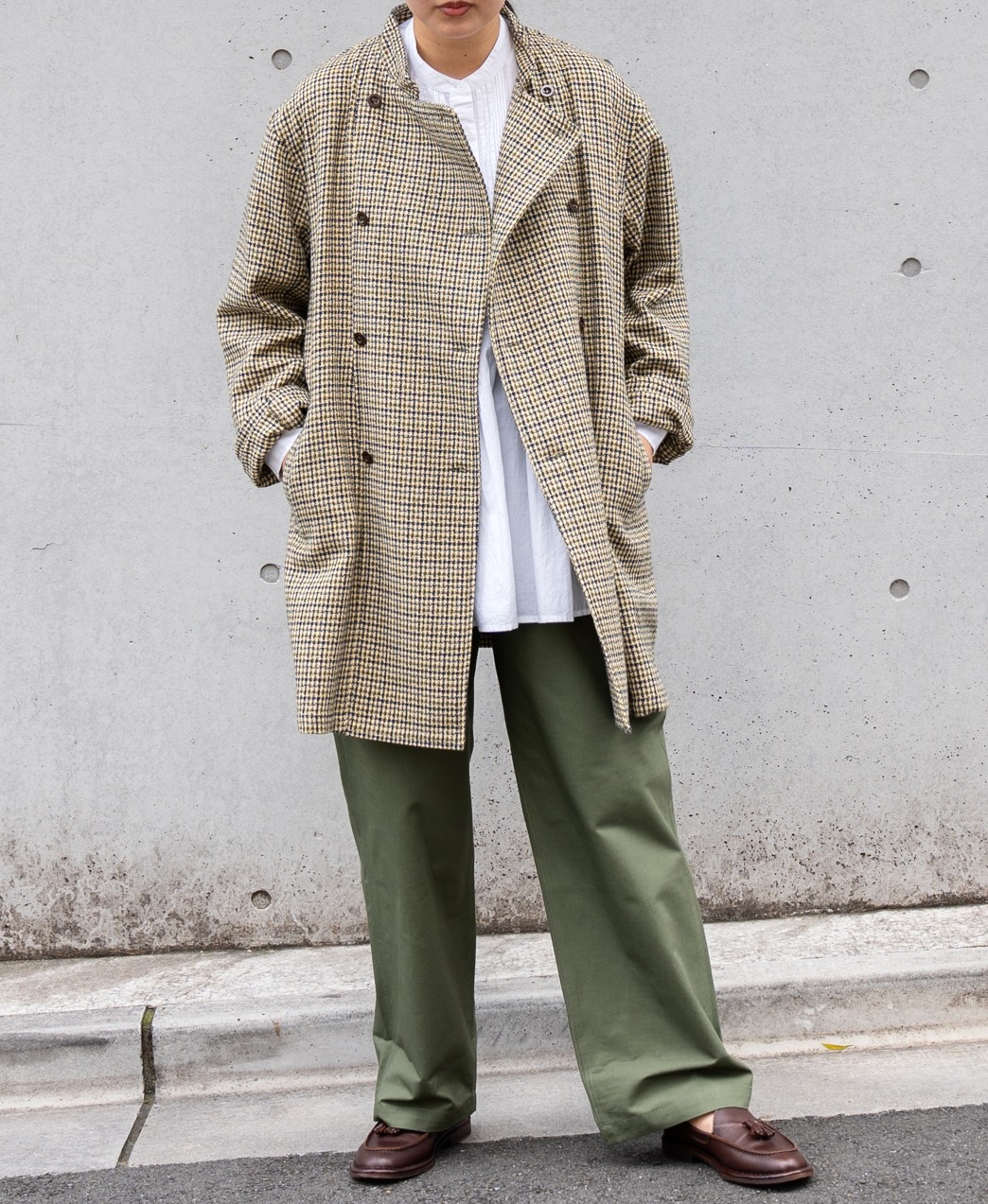 NSL23553 (シャツ) 60s CAMBRIC PLAIN BANDED COLLAR PINTUCK PULLOVER SHIRT