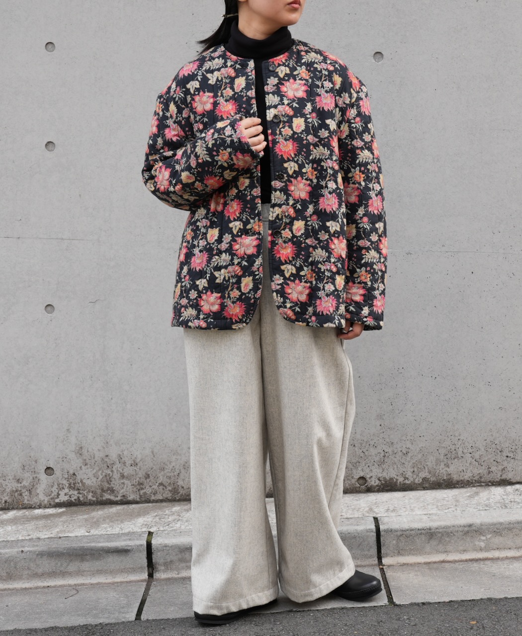 INSL24731(ジャケット) 60s CAMBRIC FLOWER PRINT NO COLLAR JACKET