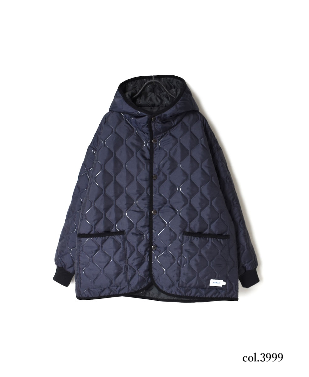 NAM2153PP (ジャケット) POLY×POLY HEAT QUILT OVERSIZED HOODED JACKET WITH RIBBED CUFF