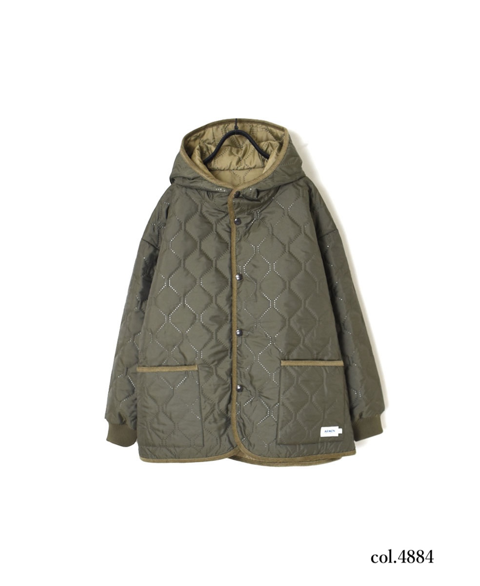 NAM2153PP (ジャケット) POLY×POLY HEAT QUILT OVERSIZED HOODED JACKET WITH RIBBED CUFF