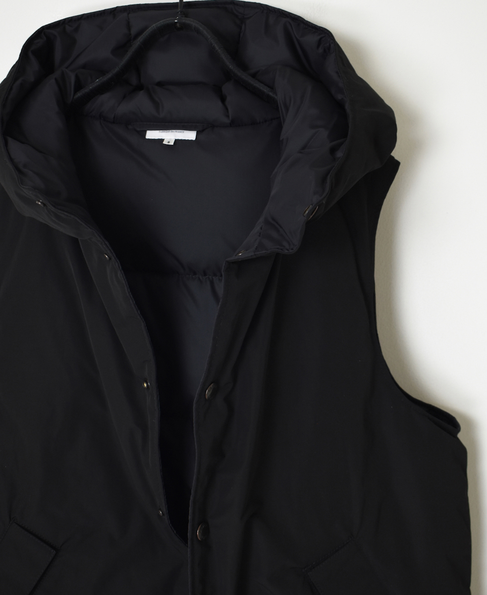 NAM2461(ベスト) POLY×COTTON SNAP FRONT HOODED VEST WIYH DOUN LINING