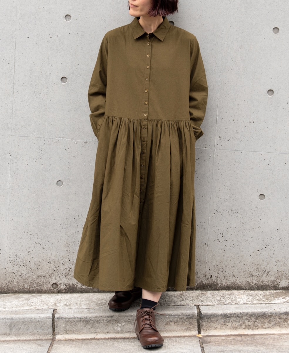 NSL24524(ワンピース) 40s POPLIN PLAIN REGULAR COLLAR DRESS