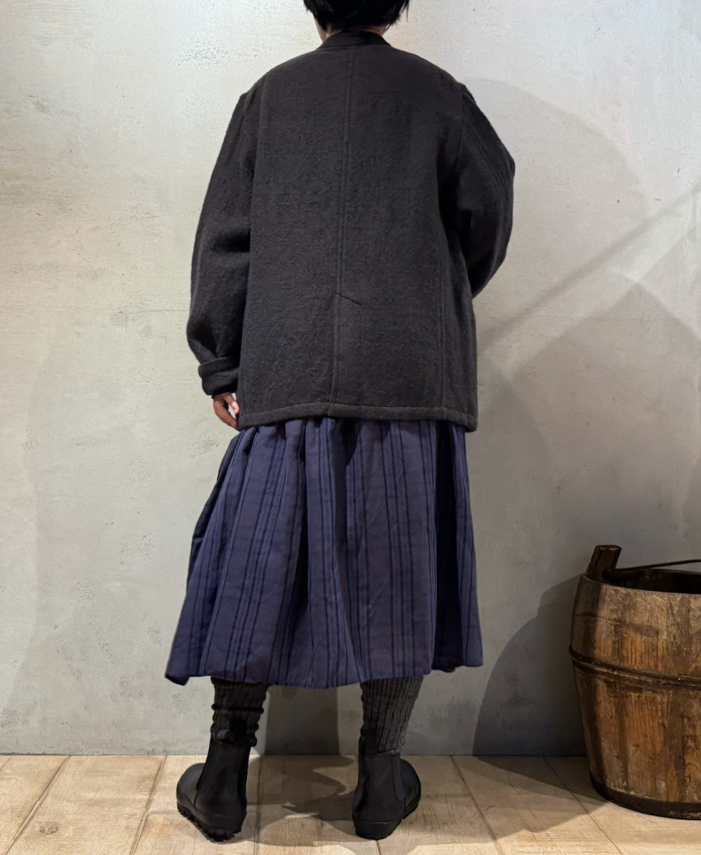 NMDS24551(ジャケット) WOOL/COTTON STAND COLLAR FLY FRONT JACKET