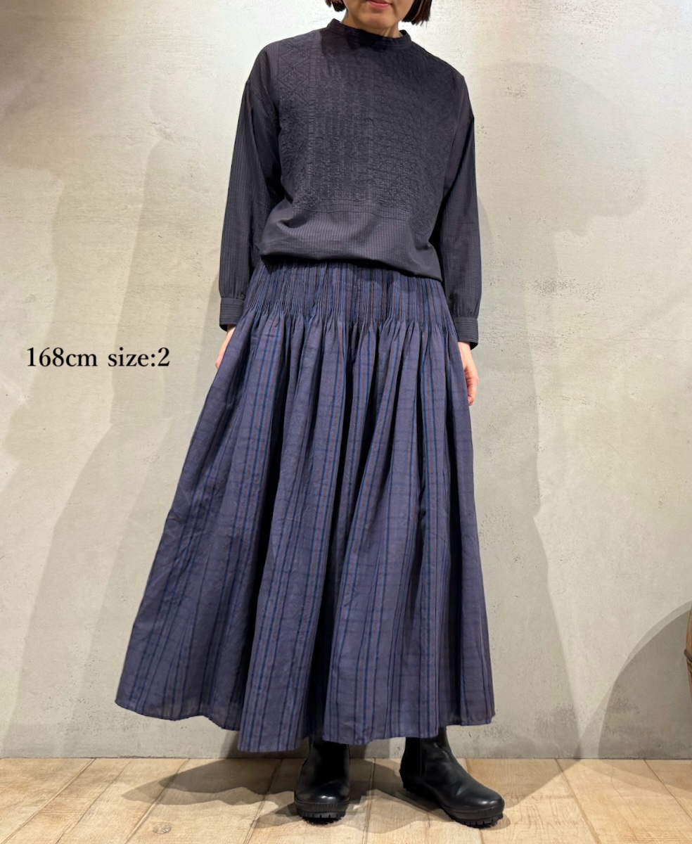 NMDS24584(キュロット) WOOL COTTON CHECK CULOTTES WITH PINTUCK