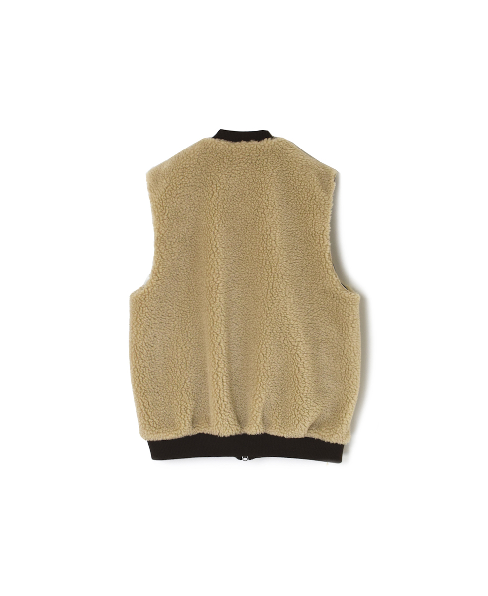 ADNAM2451(ベスト) ZIP-UP FLEECE RIB COLLAR VEST