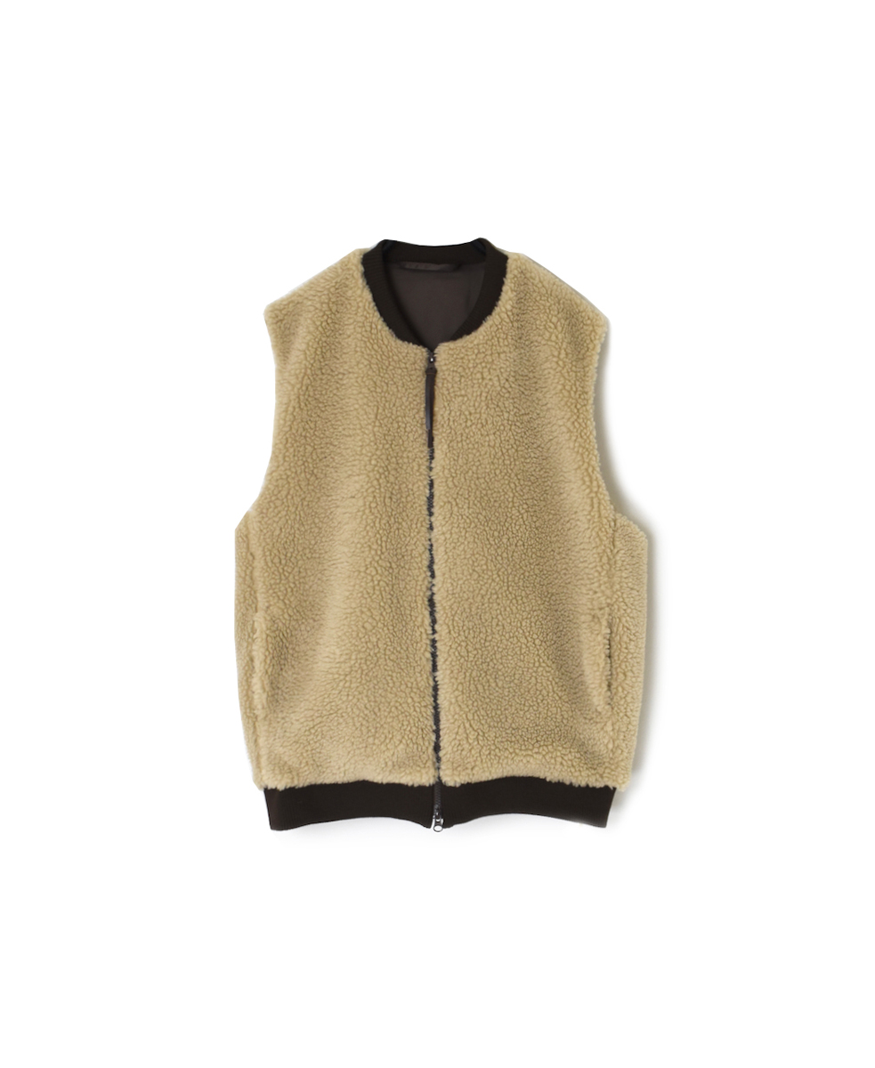 ADNAM2451(ベスト) ZIP-UP FLEECE RIB COLLAR VEST