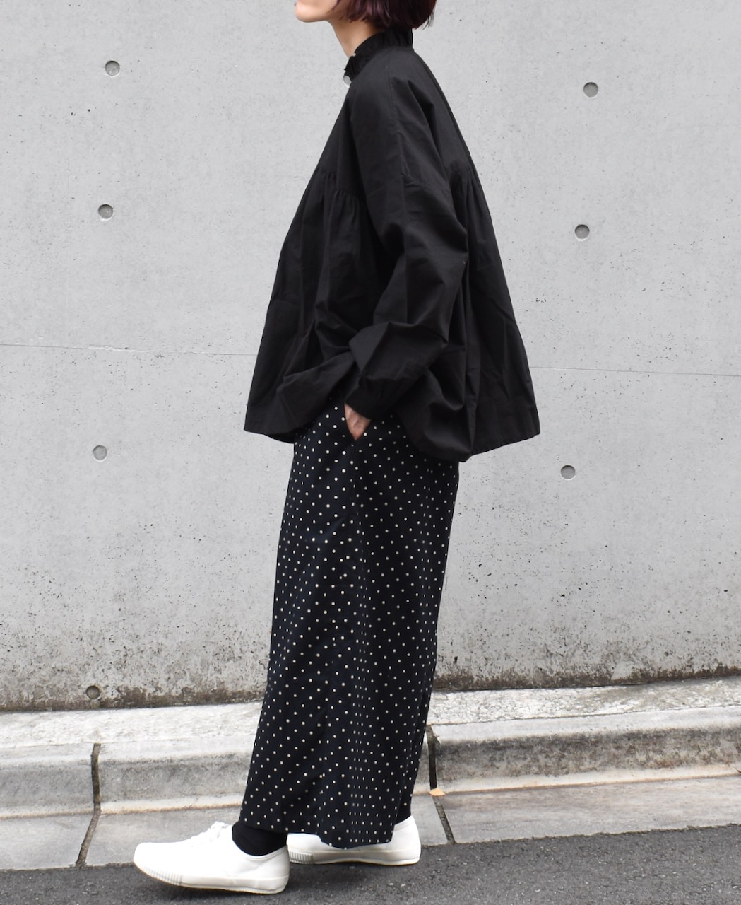 NSL22536 (パンツ) 40s POPLIN DOT PRINT WIDE EASY PANTS