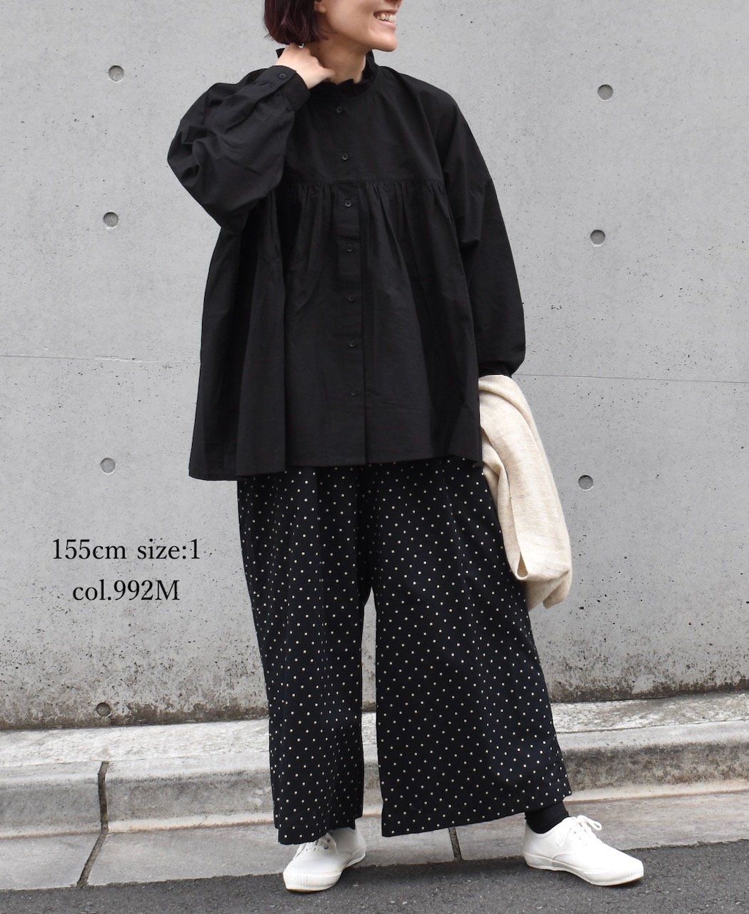 NSL22536 (パンツ) 40s POPLIN DOT PRINT WIDE EASY PANTS