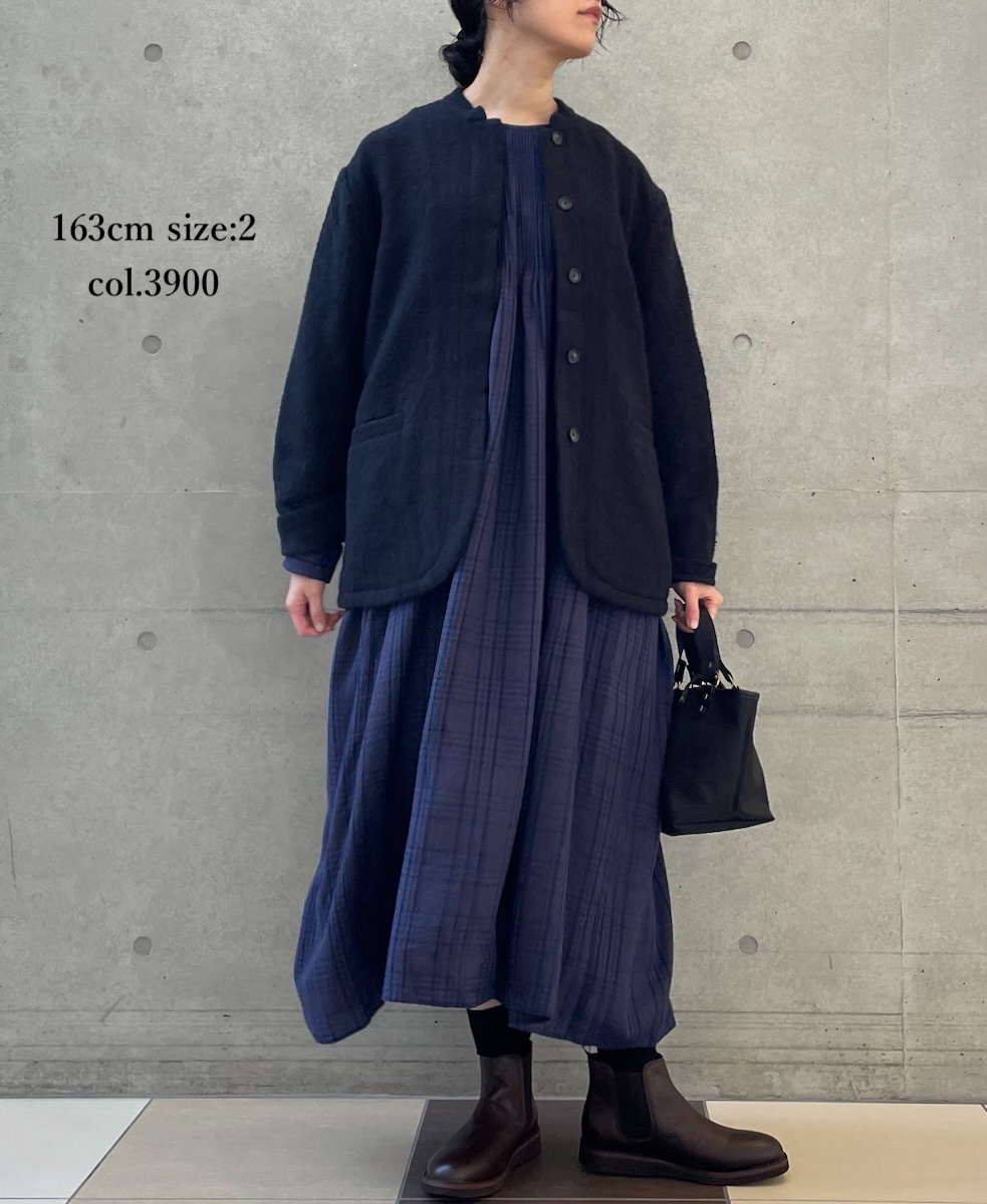 NMDS24551(ジャケット) WOOL/COTTON STAND COLLAR FLY FRONT JACKET