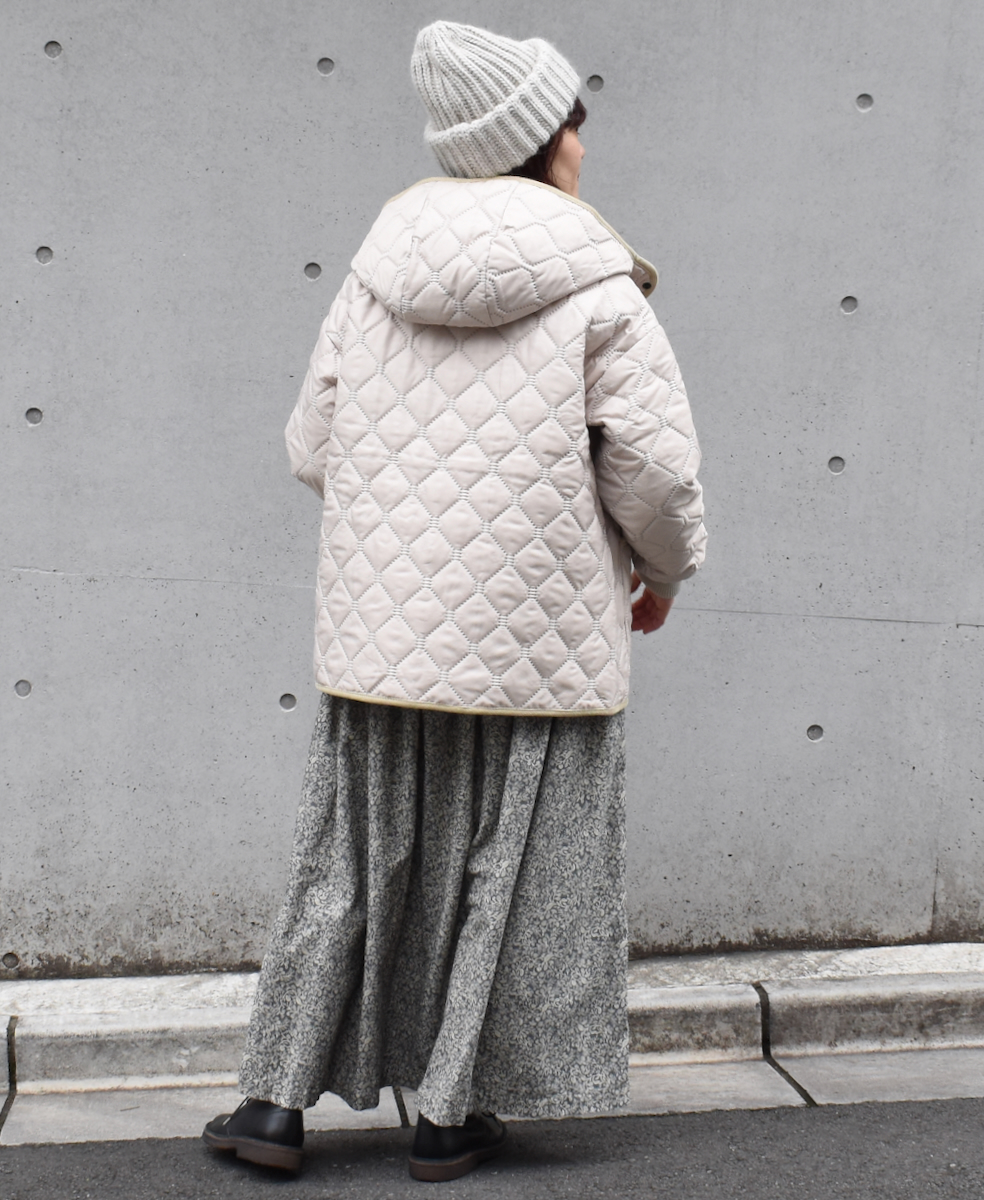 NAM2153PP (ジャケット) POLY×POLY HEAT QUILT OVERSIZED HOODED JACKET WITH RIBBED CUFF