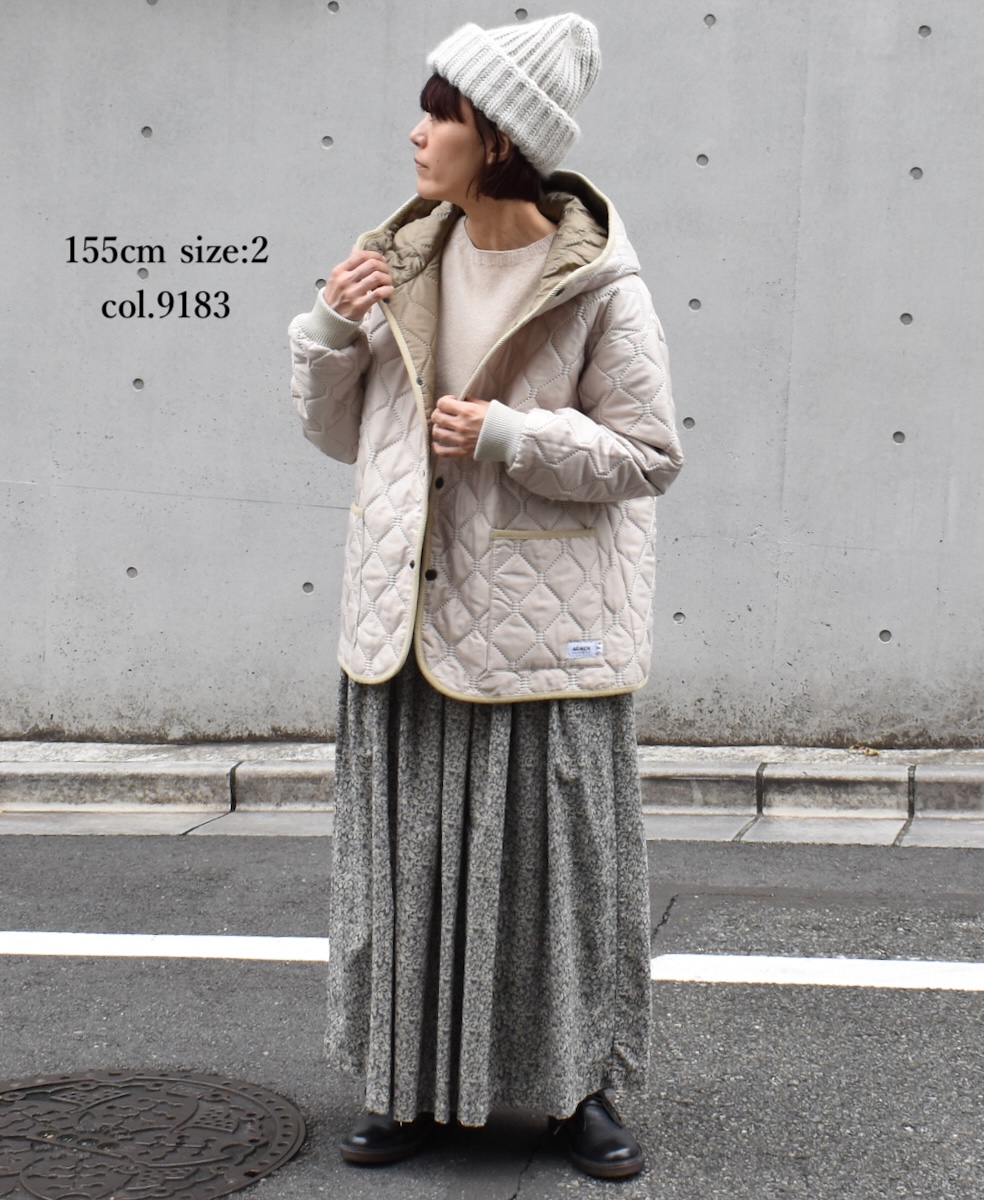 NAM2153PP (ジャケット) POLY×POLY HEAT QUILT OVERSIZED HOODED JACKET WITH RIBBED CUFF