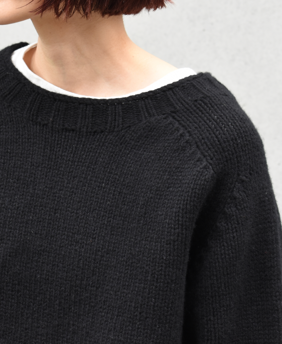 JNAMP2471(ニット) GEELONG LAMBSWOOL 2.5GG CREW NECK SADDLE SHOULDER P/O