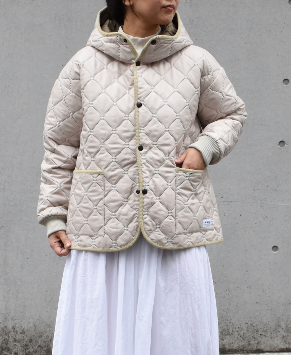 NAM2153PP (ジャケット) POLY×POLY HEAT QUILT OVERSIZED HOODED JACKET WITH RIBBED CUFF